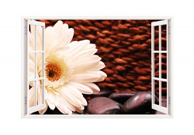 Sticker decorativ, Fereastra 3D, Gerbera, 85 cm, 183STK foto