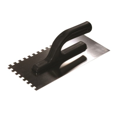 Gletiera inox, Painter, zimti, 8x8 mm, 13x27 cm, maner plastic, negru foto