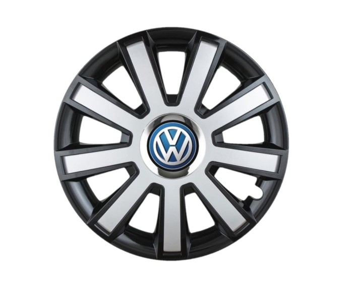 Set 4 capace roti Flash Gri-Negru R14 pentru gama auto Volkswagen