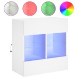 Cumpara ieftin Comoda TV de perete cu lumini LED, alb, 58,5x30x60,5 cm