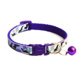 Zgarda ajustabila cu clopotel pentru caini si pisici, 18-32cm/1cm, Reglabil, Mov, Ropet