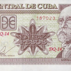 CUBA █ bancnota █ 10 Pesos █ 2014 █ P-117 █ UNC █