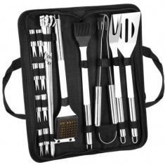 Ustensile pentru barbecue, grill, gratar, inox, set 20 piese, cu trusa, Springos foto