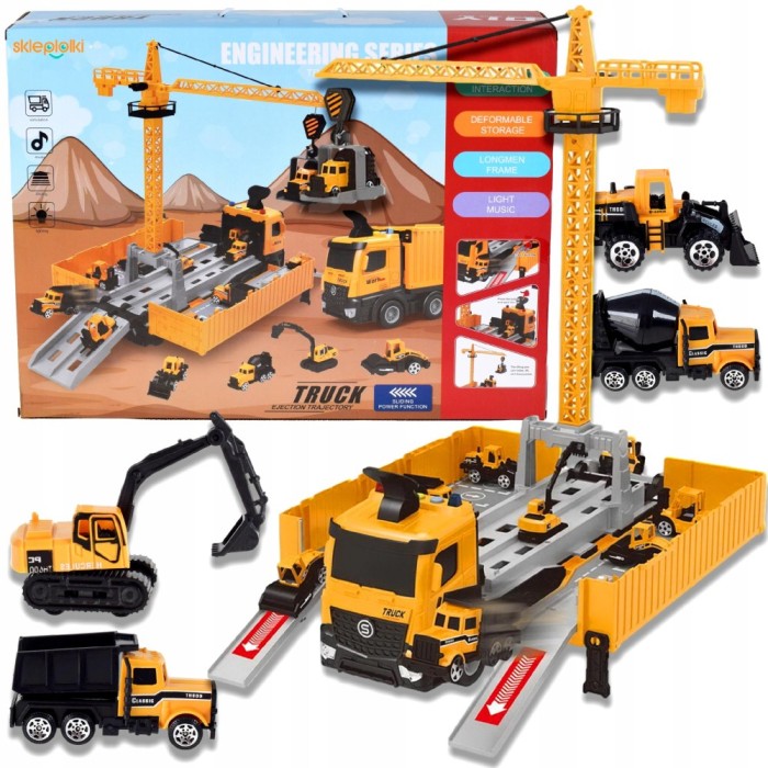 Set de construcție Super Truck cu șantier, macara și accesorii