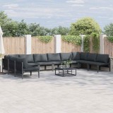 Cumpara ieftin Set de canapele pentru grădină 10 pcs Antracit Oțel