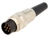 Mufă Tată M16 Lipire pe Cablu 7 PIN 5A 250V Drept, Lumberg