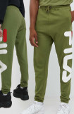 Cumpara ieftin Fila pantaloni de trening culoarea verde, cu imprimeu