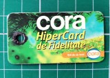 Card Cora Brătianu Constanța Hiper Card de Fidelitate cod de bare card breloc rupt &icirc;n zona perforației, policarbonat, nominal 5.5 cm/ 3cm