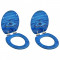 vidaXL Scaune WC capac silențios, 2 buc., albastru, MDF, model stropi
