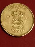 1 krone 1955 Danemarca, Tiraj = 1.359.000, stare aUNC [poze]. Discount conform descriere [10 - 20 %. Vezi descrierea.].