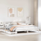 VidaXL Pat cu bibliotecă fără saltea, 180x200 cm, lemn masiv de pin 3309801
