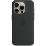 Husa de protectie Apple Silicone Case with MagSafe pentru iPhone 15 Pro, Black