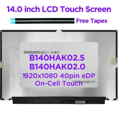 Display compatibil Laptop, Acer, B140HAK02.0, B140HAK02.5, B140HAK03.0, KL.14005.037, 14 inch, FHD, IPS, 310mm latime, one cell touch, conector 40 pin