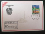 Plic FDC Austria 1982 &ndash; 75 de ani ai serviciului Poștal cu Autobuze (Postbus), Leverkusen, First Day Cover -A45