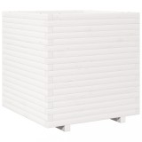 Cumpara ieftin Jardiniera de gradina, alb, 70x70x72 cm, lemn masiv de pin