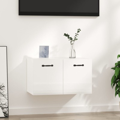 vidaXL Dulap de perete, alb extralucios, 60x36,5x35 cm, lemn compozit 812921 foto
