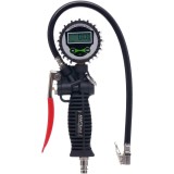 Pistol pneumatic pentru umflat roti cu manometru si afisaj digital LCD, 0-12 bari, 1/4", functie de deflatie, lungime furtun 400 mm, Kraft