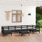 Set mobilier relaxare gradina, 8 piese, negru, lemn masiv pin GartenMobel Dekor