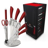 Cumpara ieftin Set Cutite cu Stand, 8 Piese, Burgundy BH/2043