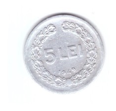 Moneda 5 lei 1949, stare relativ buna, curata