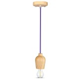 PENDUL TAVAN SOCLU E27 LEMN - VIOLET