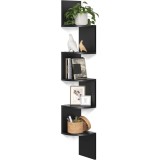 VASAGLE Raft de colt plutitor pe 5 niveluri, din lemn, 20x20x128cm, negru Household NewTrend