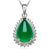 Cumpara ieftin Pandantiv argint 925, JW1291, model elegant cu piatra verde, placat cu rodiu, DELIS