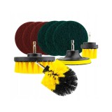 Set perii de curatare si discuri abrazive pentru bormasina, 1/4" 10 piese Verke