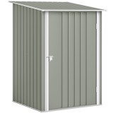 Outsunny Căsuță de Grădină 0.92m&sup2; din Oțel Galvanizat, Depozit pentru Unelte cu Ușă Batantă și Sistem de Blocare, Acoperiș &Icirc;nclinat, 100x104x160 cm, G