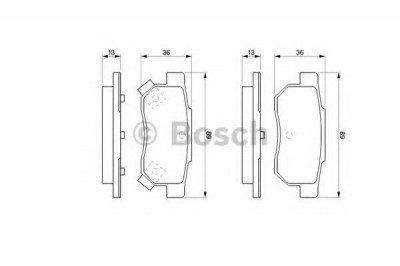 Set placute frana,frana disc HONDA CIVIC VI Limuzina (EJ, EK) (1995 - 2001) BOSCH 0 986 461 131 foto