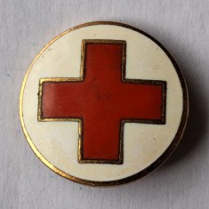 Crucea Rosie - insigna veche anii 1940 - ww2 tematica sanitara - medina militara