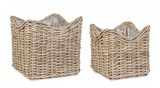 Cumpara ieftin Set 2 cosuri depozitare ratan gri Haris 50x50x50 cm, 64x64x64 cm