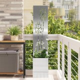 vidaXL Ghiveci de Grădină cu Panou Decorativ Argintiu 32 x 140 cm