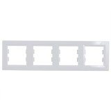 Rama Schneider Electric Asfora EPH5800421, 4 posturi, alb, pentru priza / intrerupator