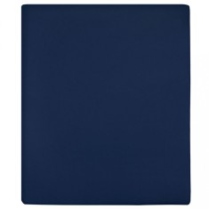 vidaXL Cearșaf de pat cu elastic, bleumarin, 140x200 cm, bumbac 136234