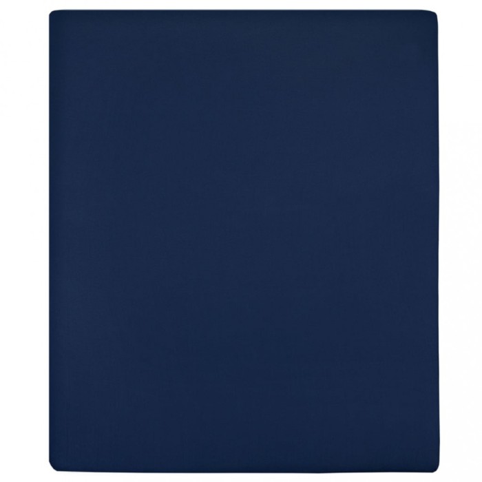 Cearșaf de pat cu elastic, 2 buc, bleumarin, 140x200 cm, bumbac