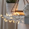 Instalatie de craciun cu baterii tip liniar, 2 jocuri de lumini, fir transparent 10 m 100 led -uri, alb cald, Flippy