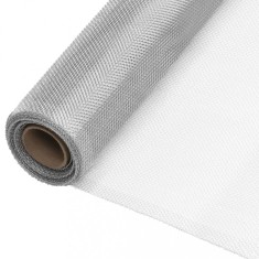 vidaXL Plasă de s&acirc;rmă, argintiu, 80x1000 cm, aluminiu