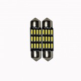 Set 2 x Bec LED 36mm, 12LED SMD, 12V, ALB, 4014, Universal