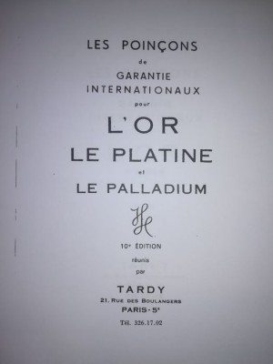 AUR PLATINA PALADIU rar CATALOG INTERNATIONAL de MARCAJE pagini 399 din FRANTA foto