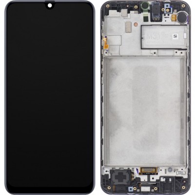 Display cu Touchscreen Samsung Galaxy M31 M315, cu Rama, Negru, Service Pack GH82-22405A foto