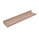 Raft decorativ de perete, din lemn stejar, cu suporturi si suruburi inlcuse, lungime 48 cm, bej natur