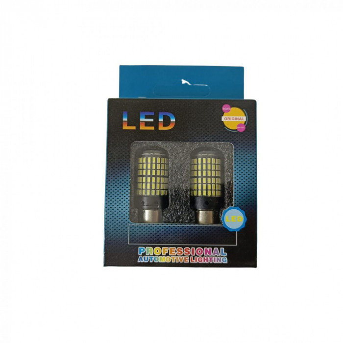 Set 2 Becuri LED ALB cu anulator CANBUS P21W - Portocaliu