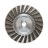 Disc diamantat turbo segmentat tip cupa 100mm, filet M14, grosier din aluminiu pentru slefuire granit Breckner Germany