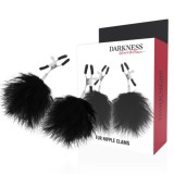 Cleme Sfarcuri Darkness "Fur Nipple Clamps" - Negru