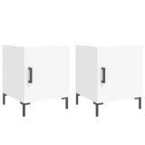 Noptiere, 2 buc., alb, 40x40x50 cm, lemn compozit, DKD Home Decor