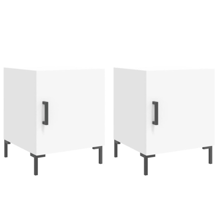 Noptiere, 2 buc., alb, 40x40x50 cm, lemn compozit