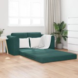 VidaXL Canapea Pat 2 &icirc;n 1 Verde &Icirc;ntunecat 148x71x83 cm Catifea
