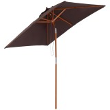 Outsunny Umbrelă de Grădină &Icirc;nclinabilă cu Sistem cu Șnur și Orificiu de Ventilație, 200x150x235 cm, Cafeniu | Aosom Romania