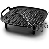 Set pentru gratar XXL Philips Airfryer HD9959/00, Seria 5000, accesoriu plita-gratar neaderenta, 6 bete de frigarui pentru a face retete speciale la g